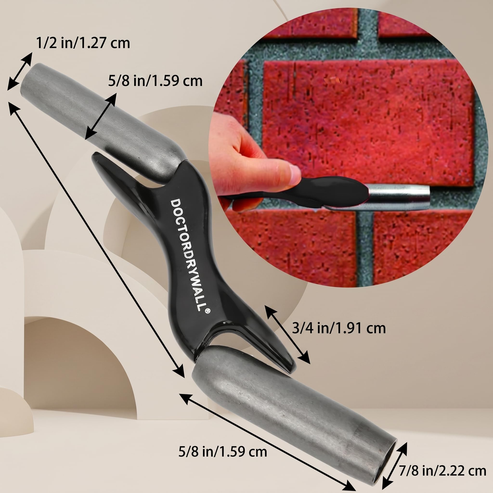 Truelle à briques pour maçonnerie, outil de construction portable pour mur 1/2", 5/8", 3/4", 2,2 cm