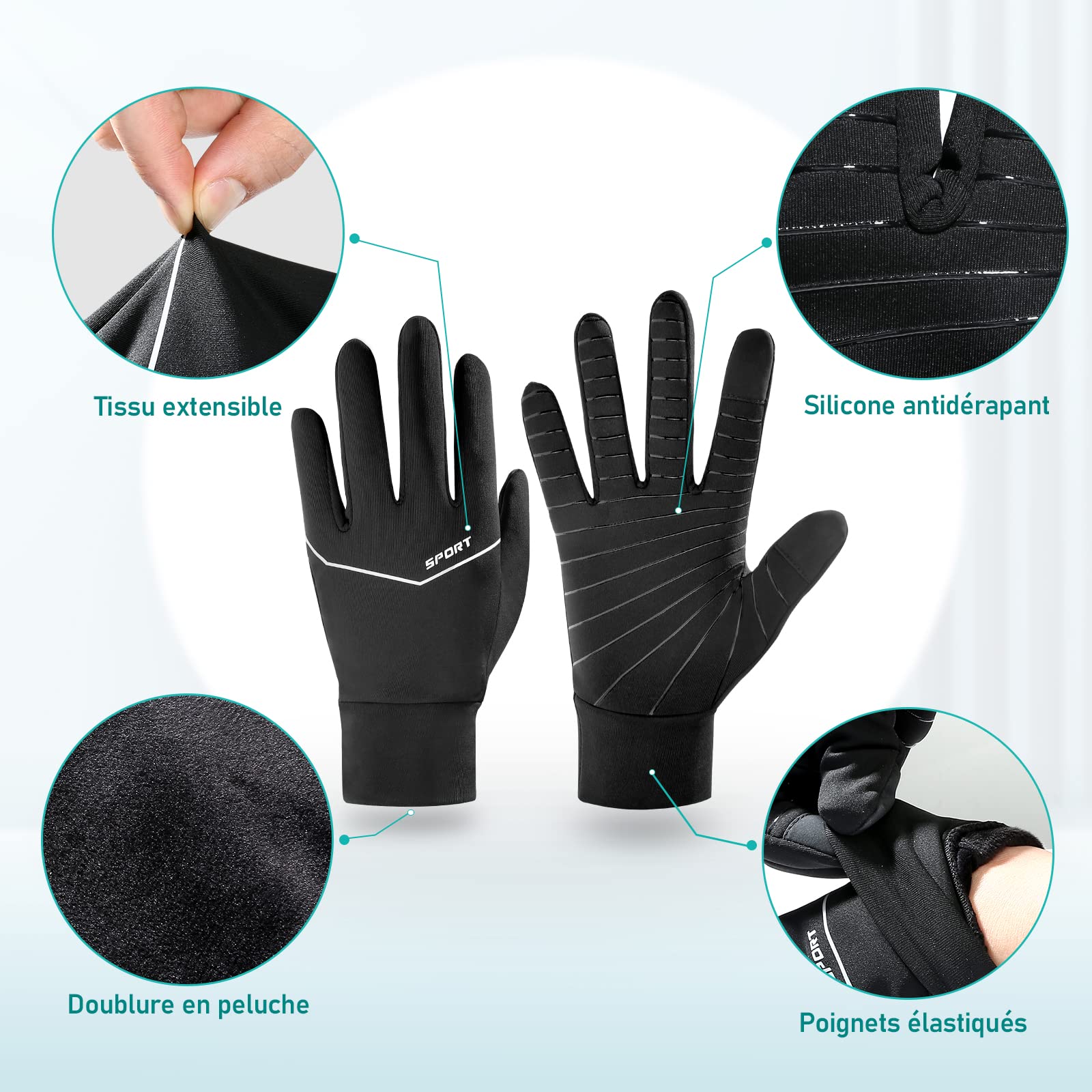 Gants rembourrés pour écran tactile - Noir - Homme | Primark