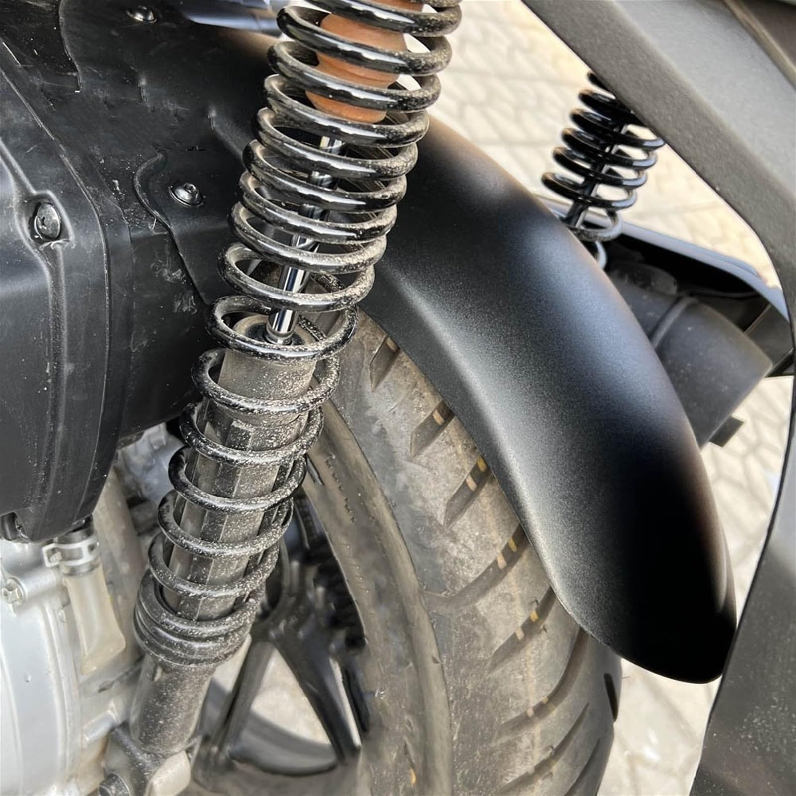 ‌parafango della moto‌ Parafango posteriore esteso per motocicletta, protezione anti-spruzzi, estensione pneumatico, kit parafango Hugger(Carbon Fiber Pattern)