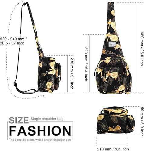 Miniatura 3 de Kamo Bolso bandolera para mujer, bolso cruzado casual, mochila cruzada floral, mochila cruzada de viaje, bolsa de hombro para senderismo,