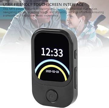 Generic Bluetooth 5.4 およびカメラ付き MP3 プレーヤー、2.01 インチ タッチ スクリーン付きポータブル デジタル ミュージック プレーヤー、HiFi ロスレス サウンド ボイス レコーダー、FM ラジオ、電子書籍 メモリーカードなし
