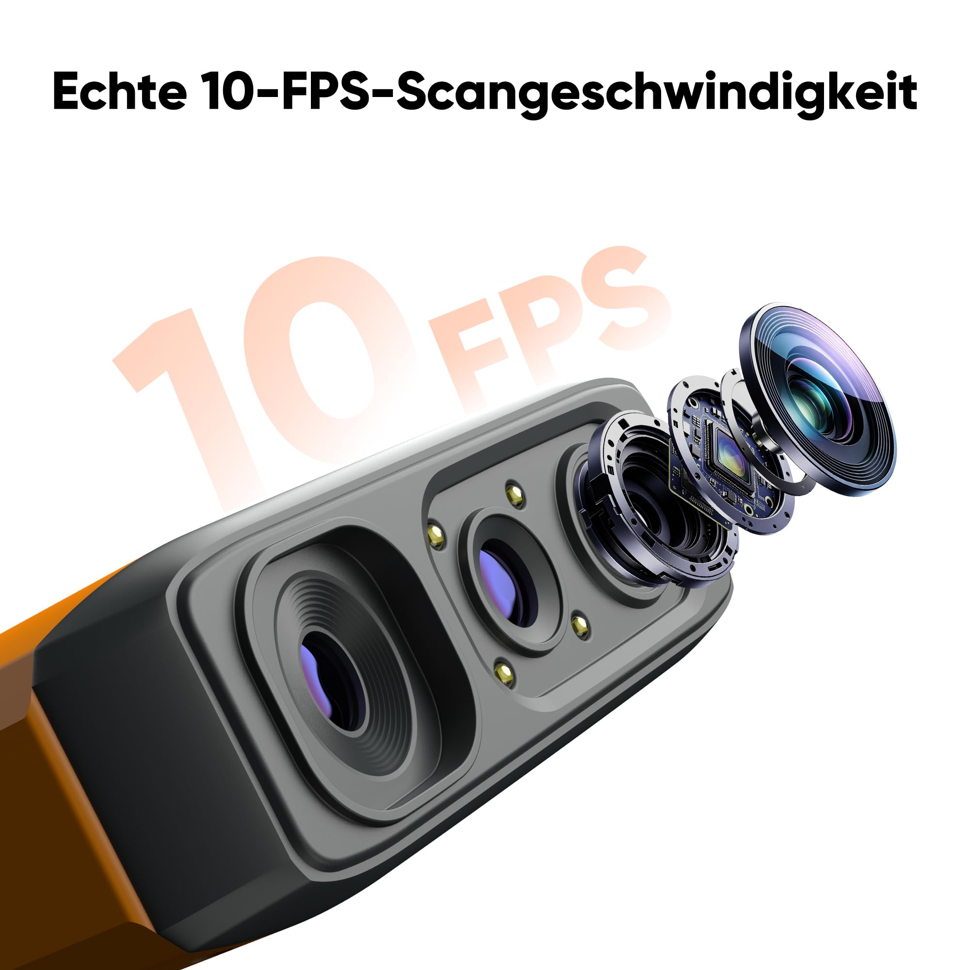 3DMakerpro Fox 3D Scanner für 3D Drucker, Handheld 3D-Scanner mit markerloser KI-Verfolgung, 0,07 mm Präzision, Schnelles Scannen für 3D-Modellierung, Einsteiger-freundlich, inkl. Drehteller