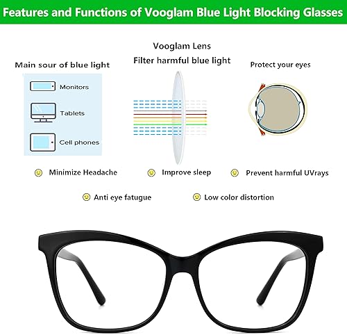 Miniatura 3 de VOOGLAM Gafas de luz azul de mariposa para mujeres y hombres anti fatiga ocular ULTRAVIOLETA moda y comodidad