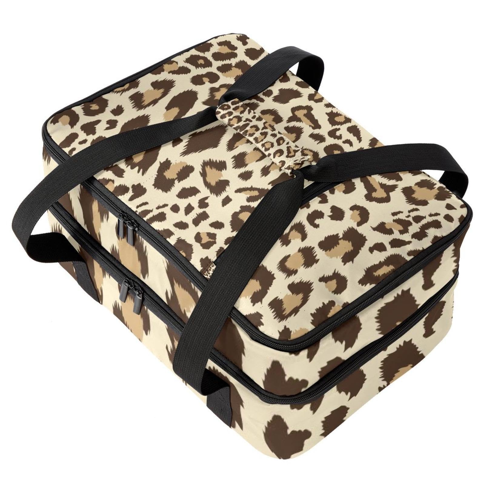Grand sac à déjeuner isotherme pour homme et femme, double couche, étanche, étanche, réutilisable, sac fourre-tout pour le travail, l'école, le pique-nique, la plage, le camping, les voyages, motif