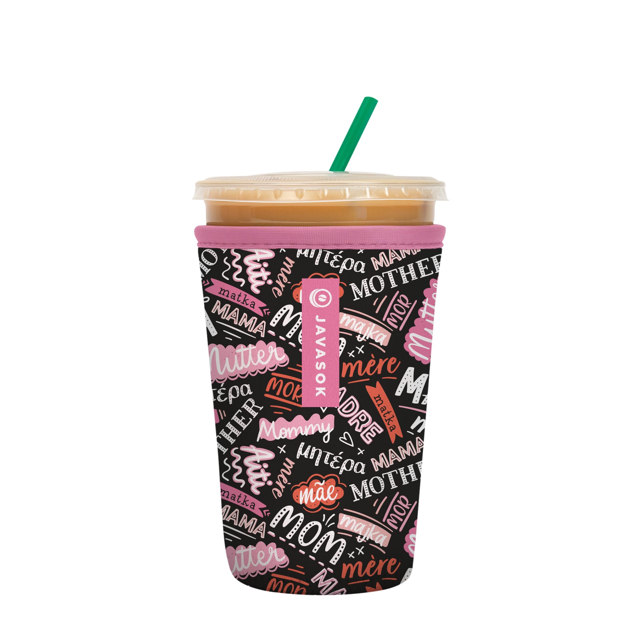 Sok It JavaSok Iced Coffee &amp; Cold Soda Insulated Neoprene Cup Sleeve (Mom Love, Medium: 22-28oz)