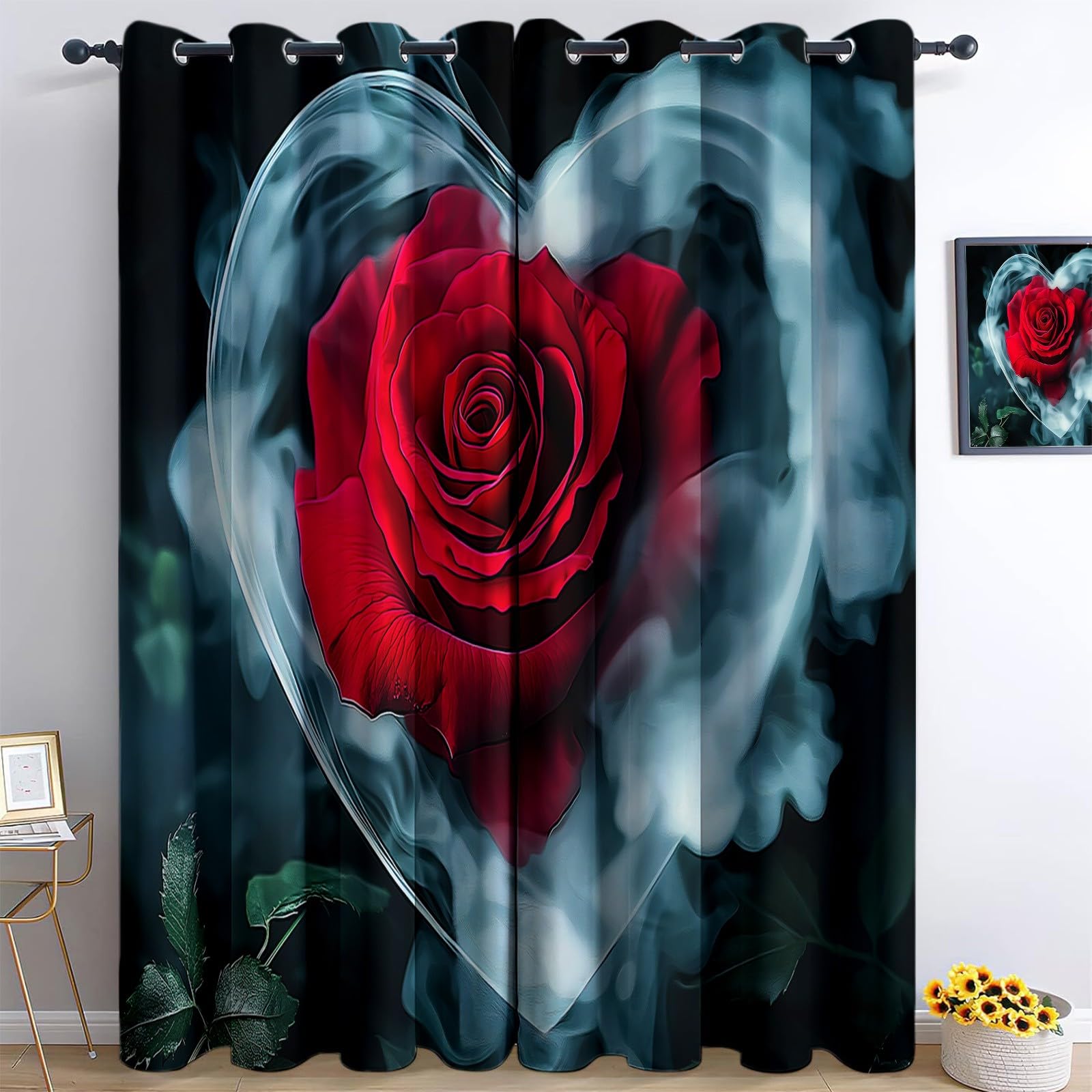 Rideau occultant thermique phonique pour fenêtre de chambre à coucher et bureau opaque