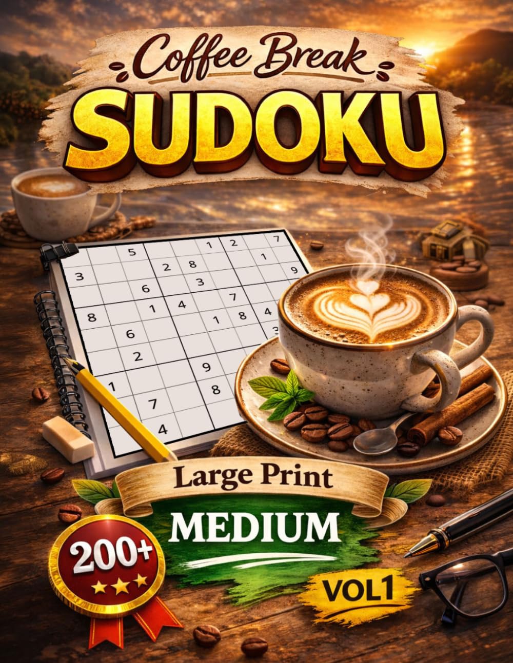 MEDIUM Level - Coffee Break Sudoku: Volume 1: 200+ Large Print 9x9 Unique Solution Puzzles for Adults & Seniors