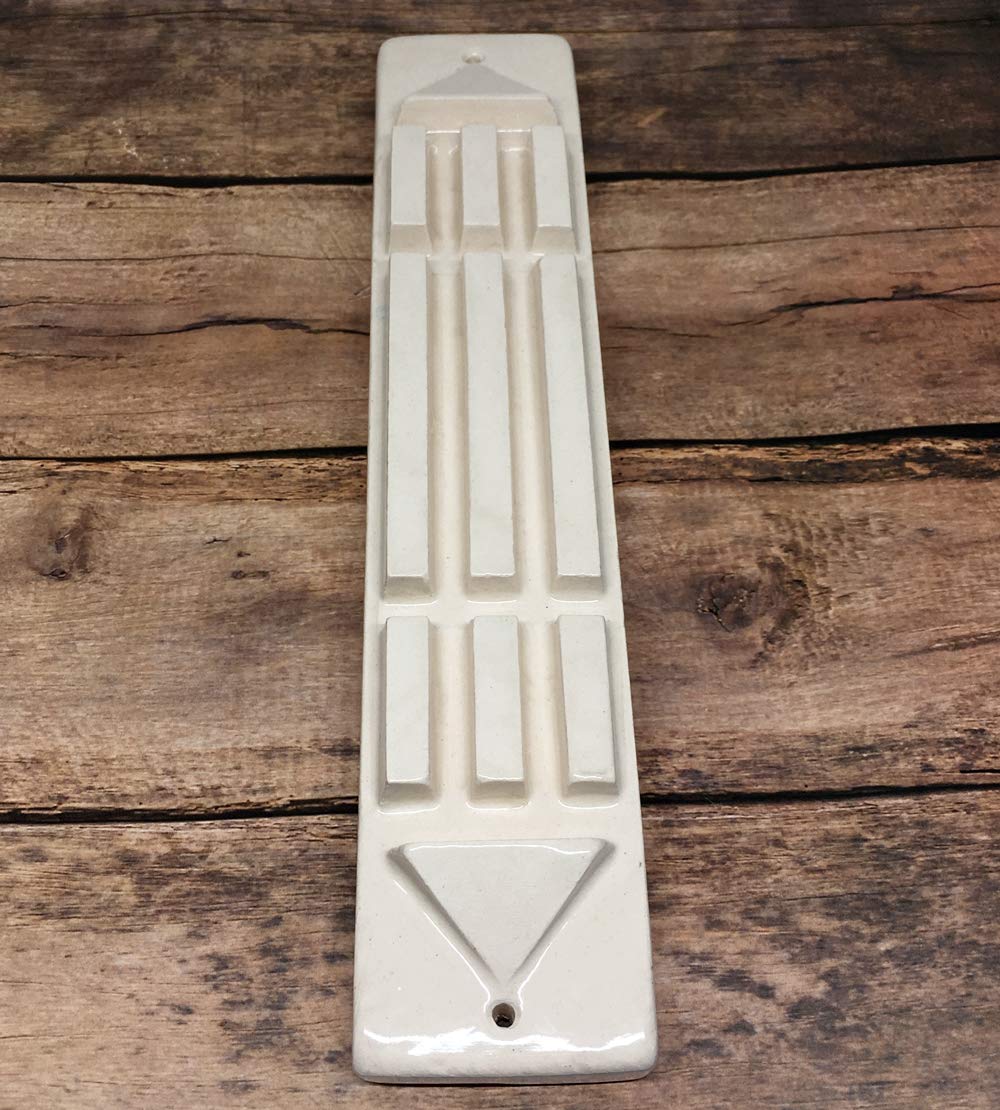 Barre Atlante en céramique (Louksor). Fait Main, en céramique, qualité supérieure. Pas un simple Objet de décoration intérieure. Outil de rééqulibrage énergétique par Ondes de Forme. (Blanc)