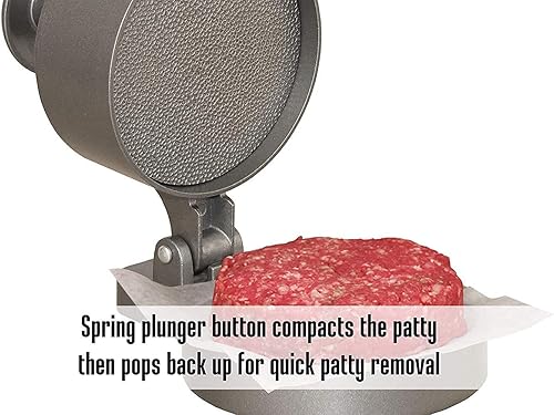 Miniatura 5 de ZWEBY Prensa de hamburguesas, prensa de hamburguesas, pastel de cangrejo y salchichas, hace 4 12 pulgadas de diámetro, 14 lb a 34 libras, prensa