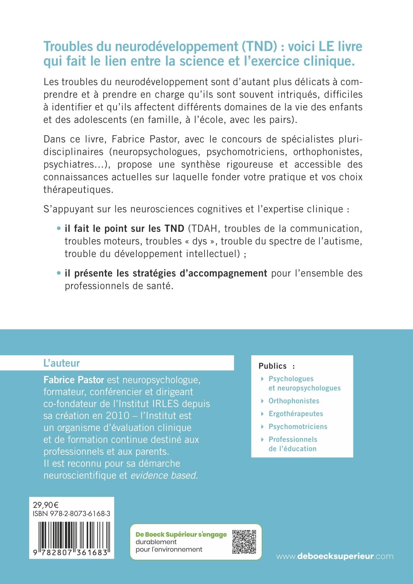 Diagnostic et accompagnement des troubles du neurodéveloppement: Validés par l’EBP, confirmés par les neurosciences