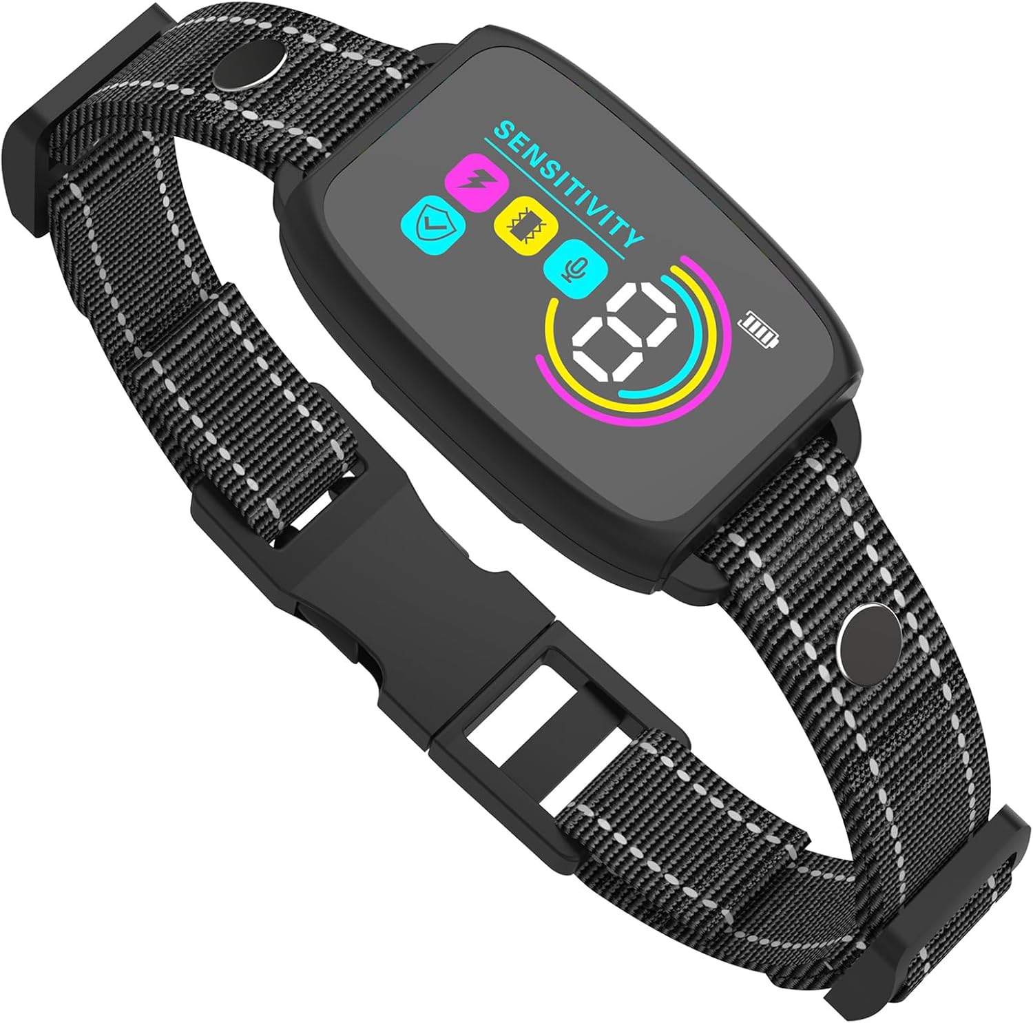 Optional-shock Anti Bark Collars for Dogs, KitGody Rechargeable Anti-Bark Collar for Dogs 8-120lbs, IP67 Waterproof Dog Bark Collar with 4 Training Modes & 8 Sensitivity Levels, No Barking Training