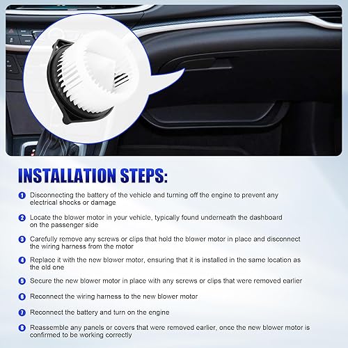 Miniatura 7 de Motor de soplador de CA delantero con ventilador para Toyota Tacoma 2005 2006 2007 2008 2009 2010 2011 2012 2013 2014 2015 Motor de soplador de