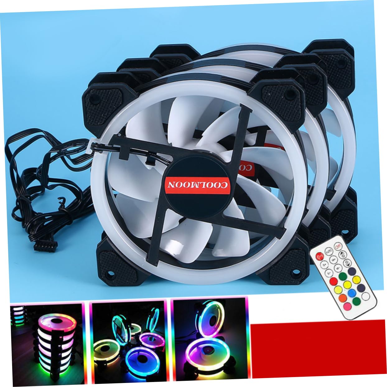 OSALADI Ventola per Case Pc Rgb Ventola per Cpu Silenziosa Ad Alto Flusso Ventole per Case Computer Rgb