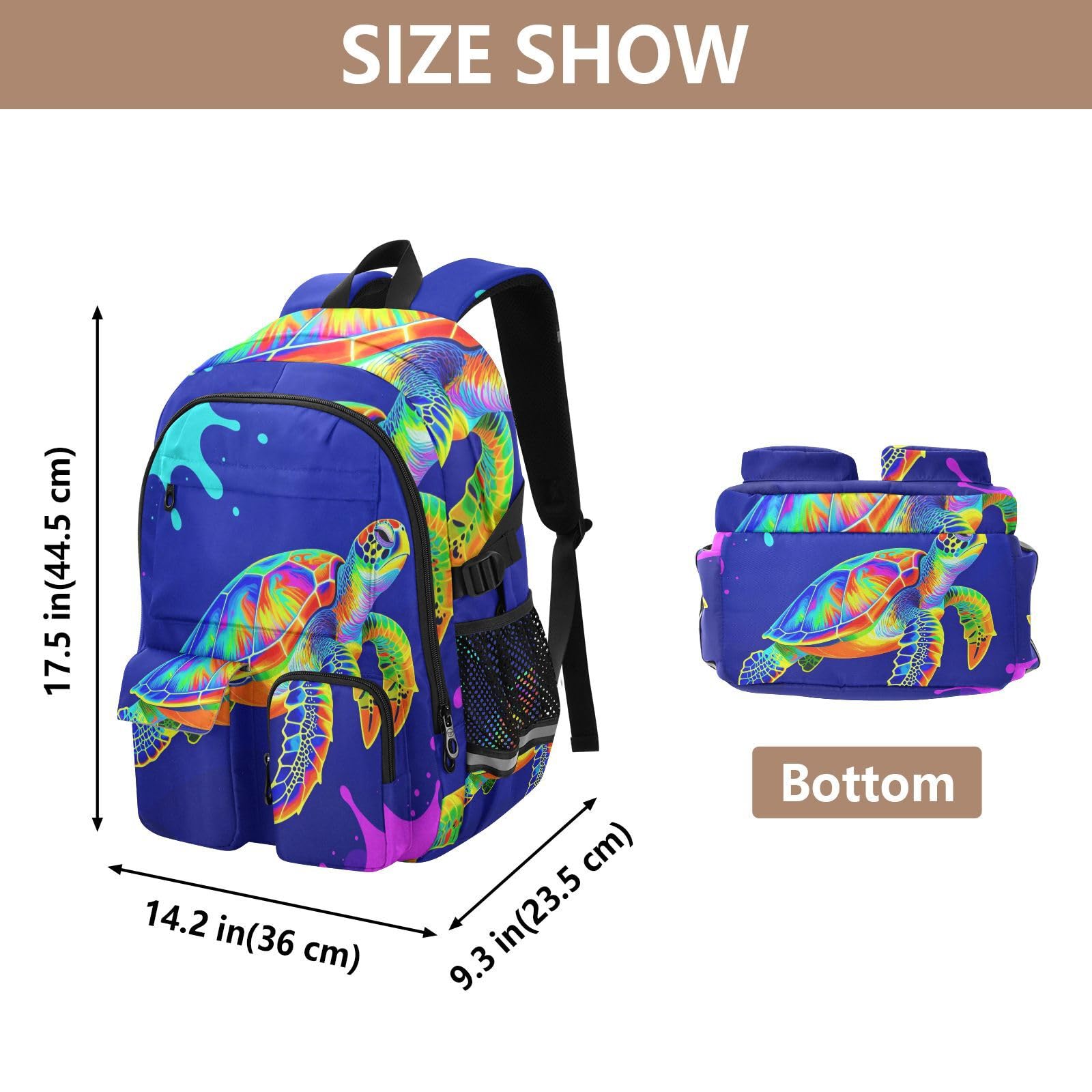 Grande zaino da viaggio blu tartaruga borsa da lavoro 44,5 cm