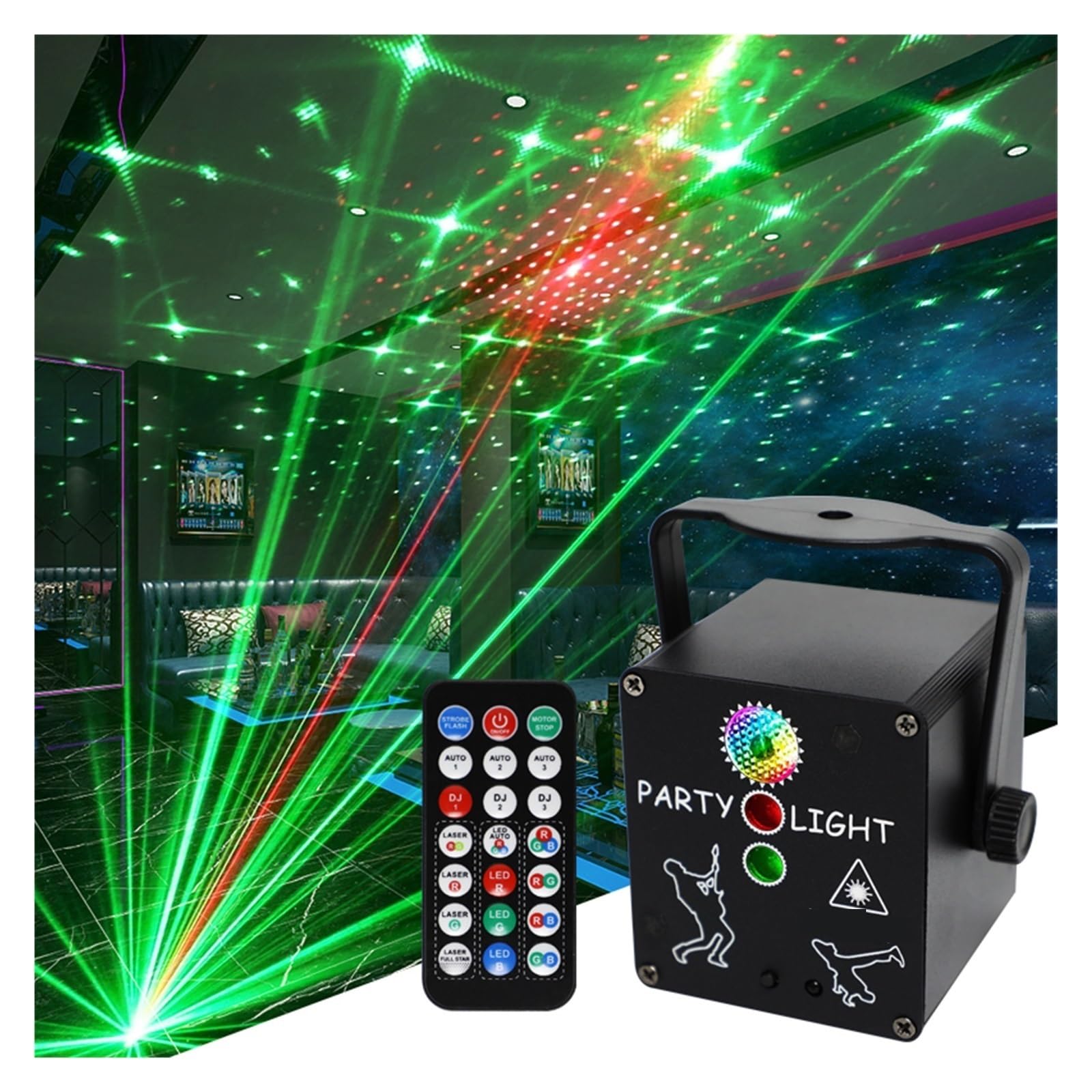Bühnenbeleuchtung, Disco Lampen USB Mini Party Lichter Tragbare Projektor Bunte RGB DJ Stroboskope Bühne Beleuchtung for Bar Club Licht für Hochzeits-DJ-Party