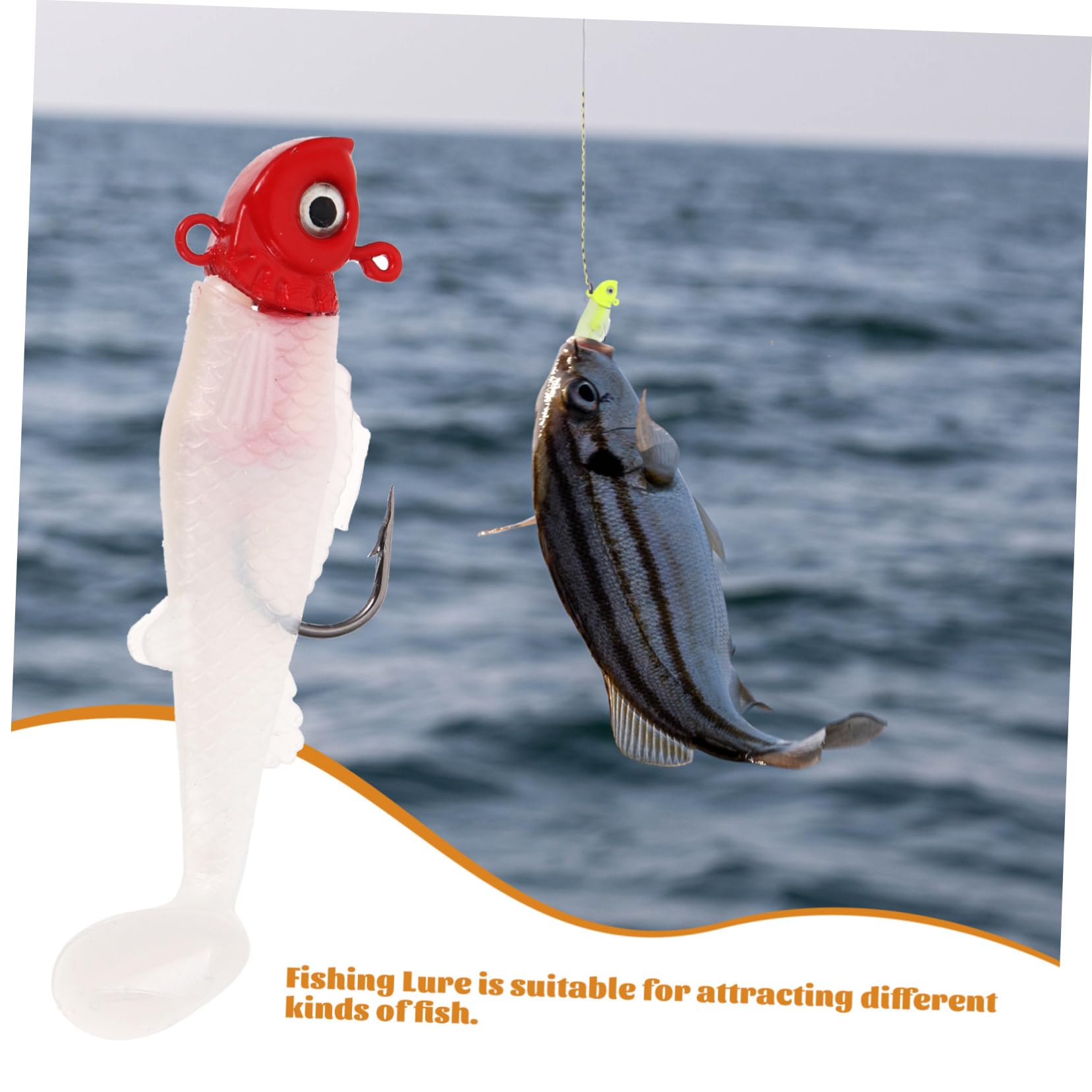 ABOOFAN 24 Pièces Leurres De Pêche Bar Rayé Plastique Souple
