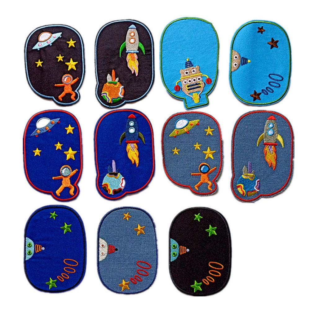 LZHLMCL Parche Bordado Para Ropa 23 Piezas Alien Space Animal Parches Bordados Ropa Planchar En Jeans Apliques Diy Brazo Abrigo Pantalones Bolsos Sombrero Pegatina Decoración