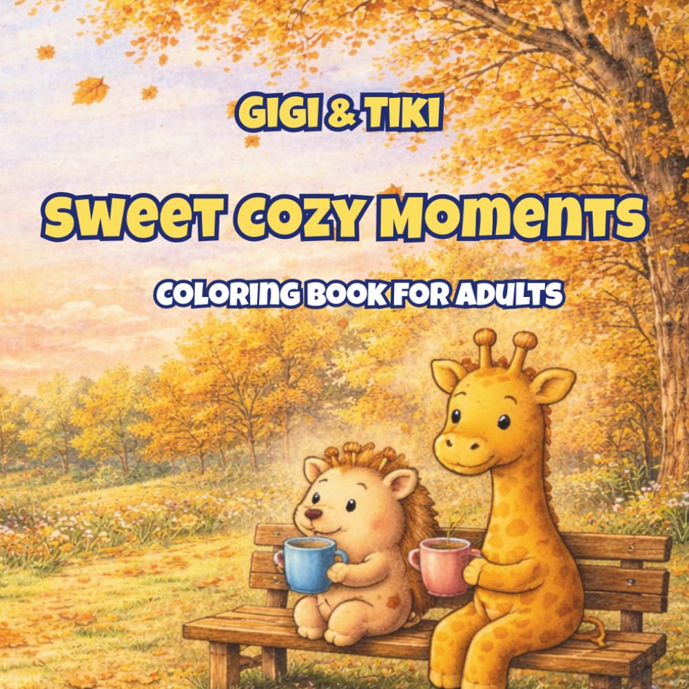 Gigi & Tiki: Sweet Cozy Moments: Cute Cozy Forest Scenes with Gigi the Giraffe and Tiki the Hedgehog for Relaxation and Stress Relief