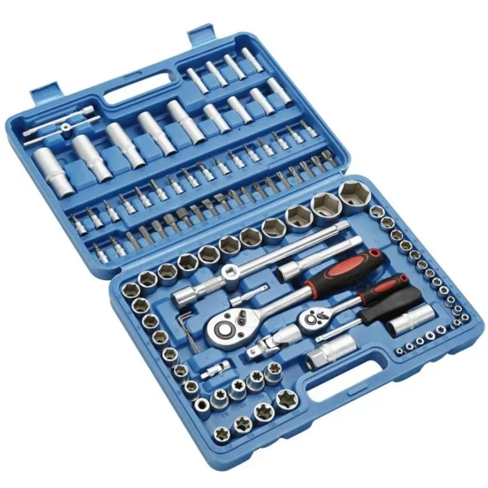 Maletín herramientas multiusos Juego De Herramientas Mecánicas 108 Uds. Llave De Trinquete De 6 Puntos Adaptador De Enchufe De Punta Hexagonal Llave Dinamométrica De Cabeza