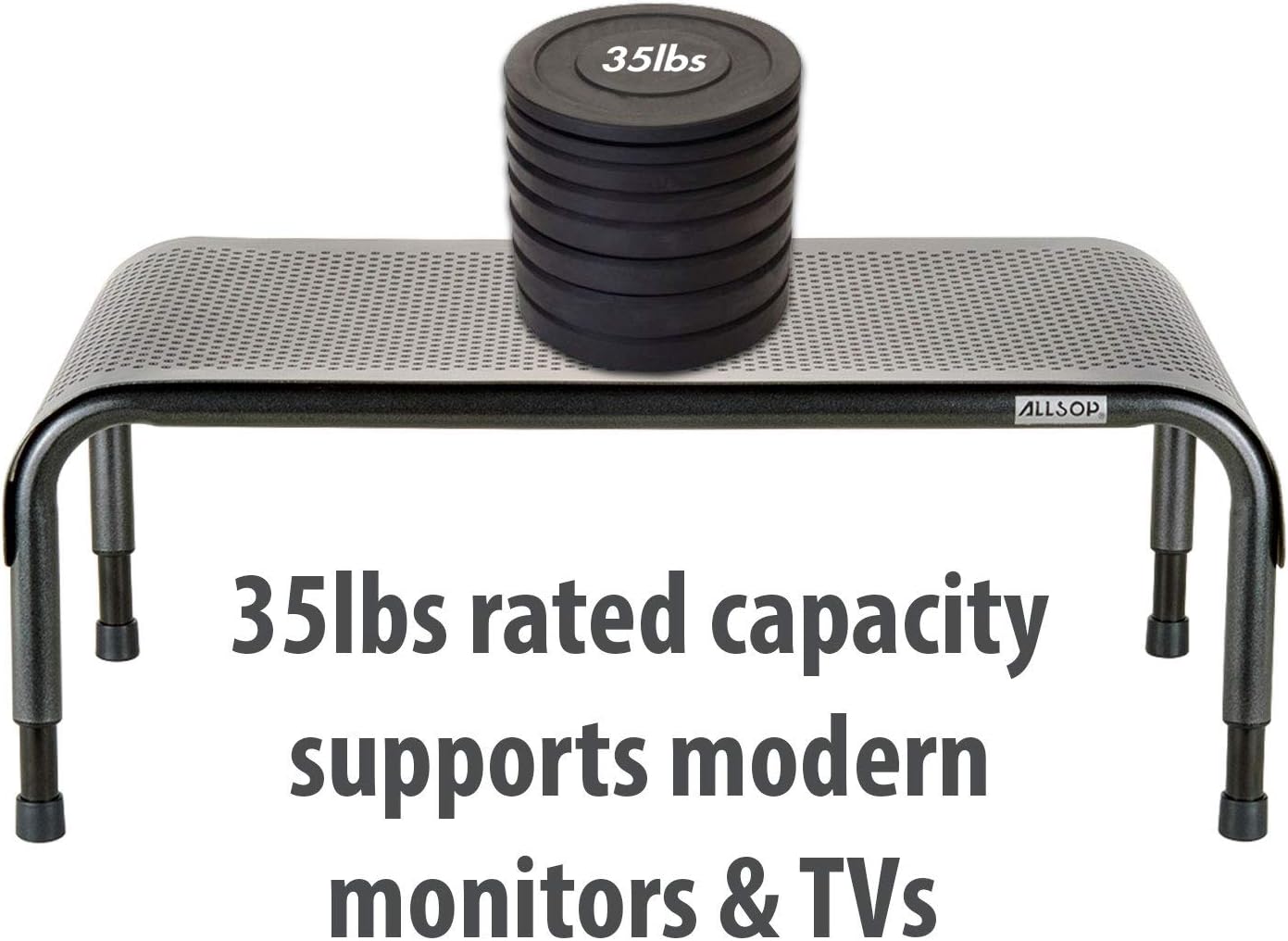 Bеѕt Dеаl Prоduсt Allsop Metal Art Ergo 3 Adjustable Monitor Stand, TV / Laptop Riser, 3 Height Levels with Micro Leg Adjustments, Non-Skid, Holds 35 lbs (06494)