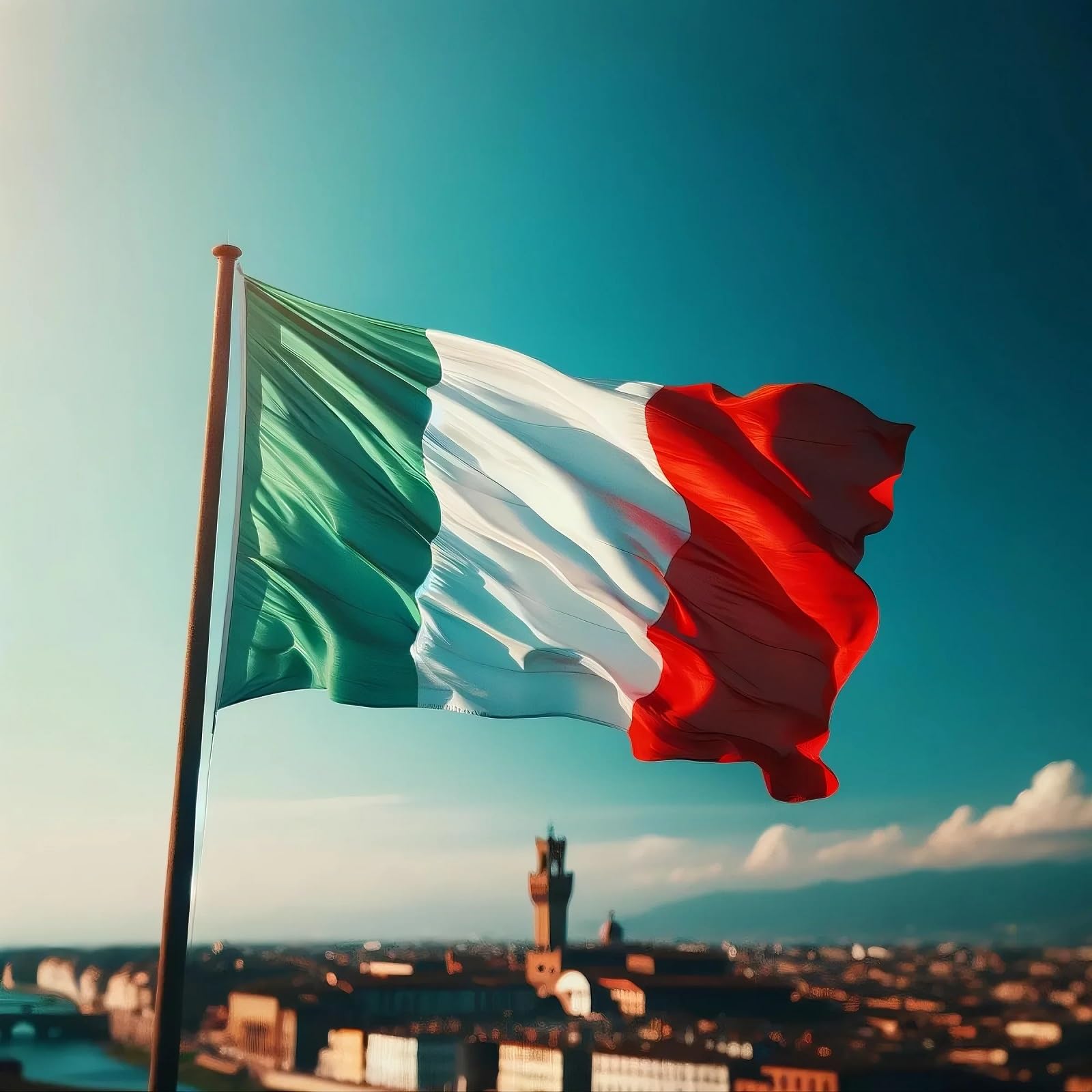Bandiera Italiana 90x150cm Resistente allo sbiadimento UV Intestazione tela Doppia cucitura Anelli di tenuta in ottone