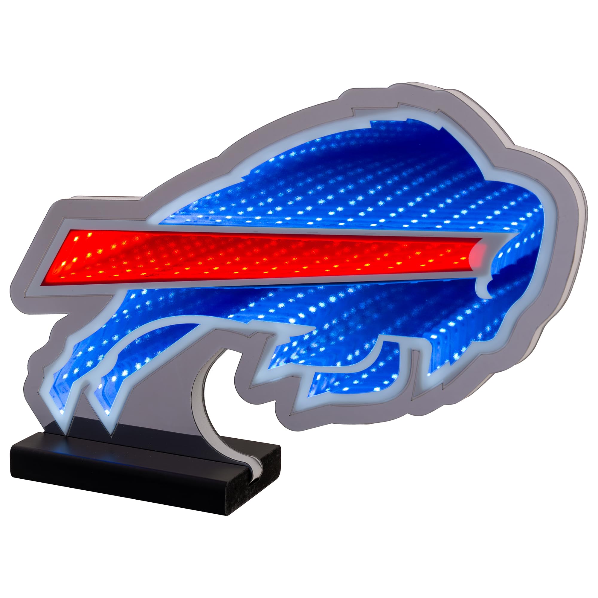 Sporticulture NFL Team Buffalo Bills LED Infinity Logo Light - 3D Light Effect, Acrylic Display with UL Plug and Stand