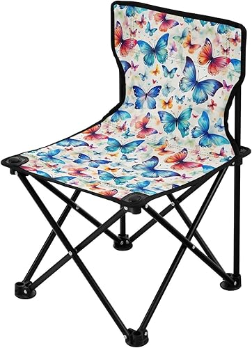 Sillas de camping plegables al aire libre de mariposa azul para adultos silla de camping portátil silla de césped ligera 202a4967