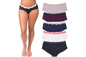 Women's Cotton Underwear, Seamless Cheeky Hipster Panties