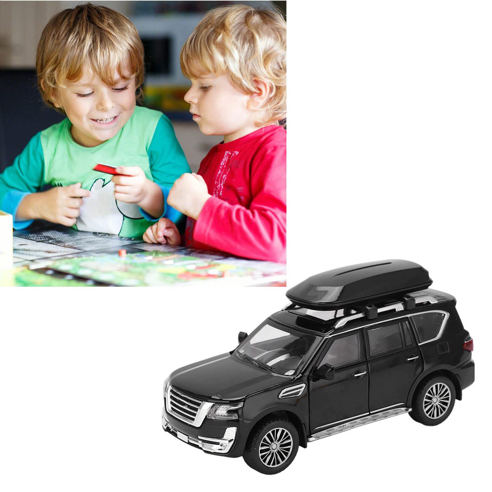 RiToEasysports Modellino di Auto SUV, Pull Back con Suono e Luce, Giocattolo in Metallo 1/32, per Ragazzi Ragazze Collezione Regalo Divertimento