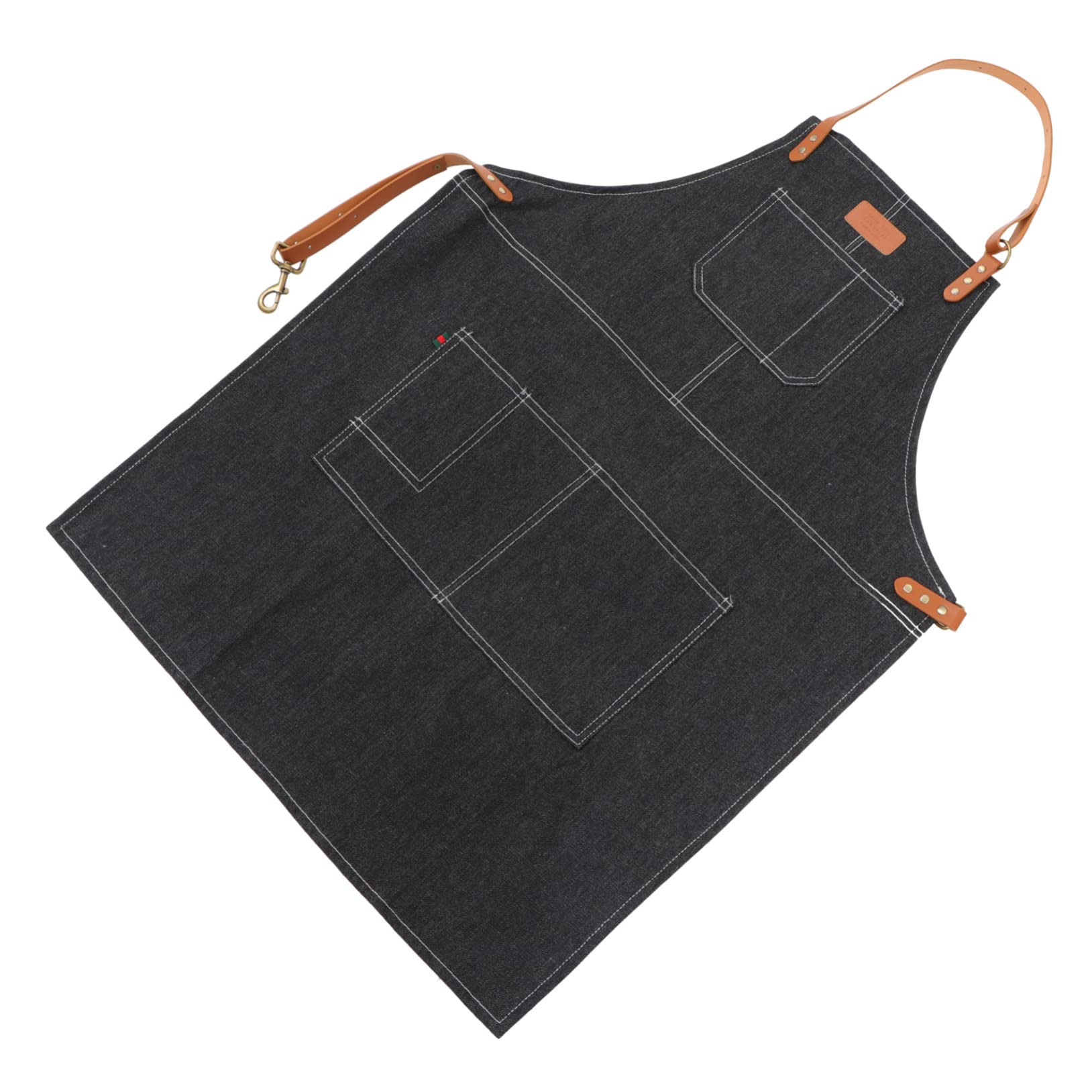 MOLUCKFU Jean Apron Multi-purpose Apron Baking Apron Crafts Apron Apron Working Apron Kitchen Cooking Apron Server Aprons Apron with Pocket Kitchen Chef Apron Work Apron Black Denim