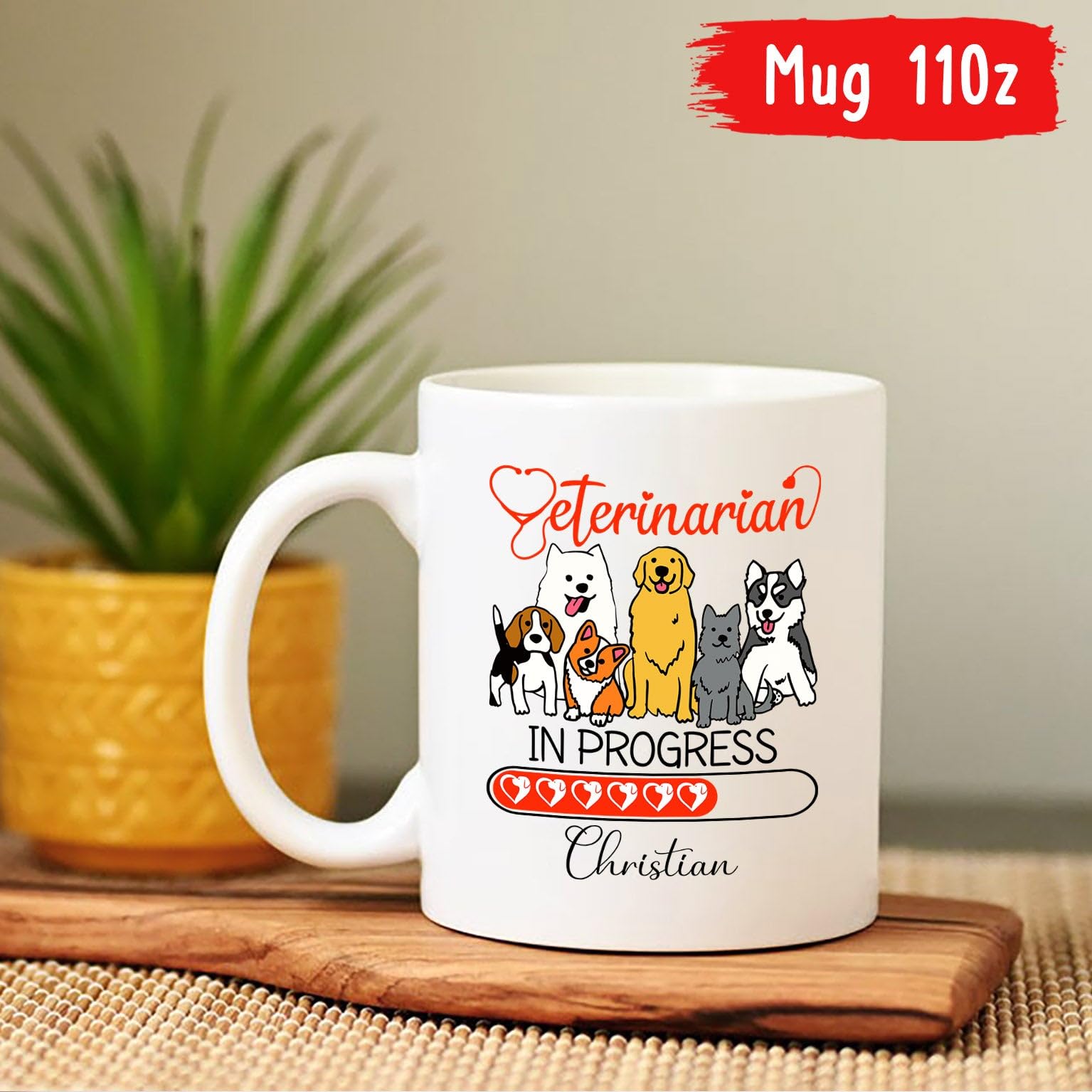 Taza Personalizable De Veterinaria Con Diseño Divertido De Perro - Regalo Ideal Para Amantes De Los Animales