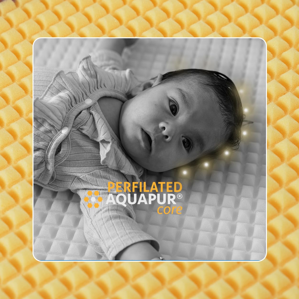 Kuo Baby - Colchón de Minicuna EVE | Colecho con núcleo HR perfilada | Previene la plagiocefalia | 80 x 50 cm | Funda lavable | Núcleo Aquapur | Certificado Oeko-tex Standard 100 | Tejido transpirable