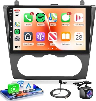 4Core 2G+64G Car Radio for Nissan Altima 2008 2009 2010 2011 2012 Carplay, Rimoody Car Stereo with Android Auto Mirror Link 9'' Touchscreen GPS WiFi HiFi FM/RDS Bluetooth Backup Camera