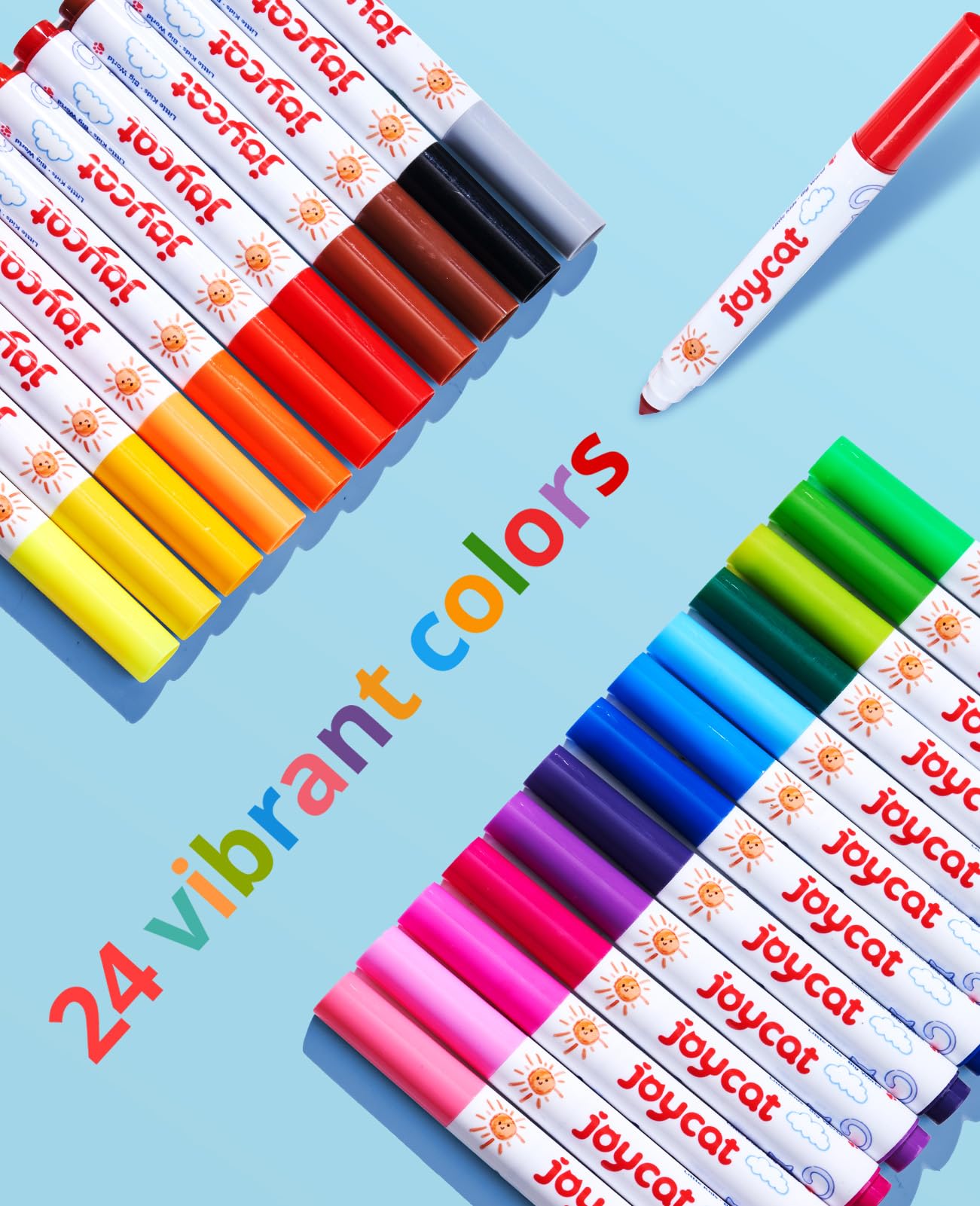 Amazon.com: JoyCat 24 Colors Washable Markers for Kids, Broad Line