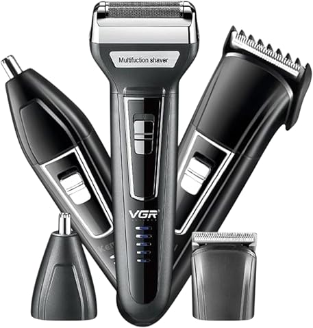 VGR V-210 3-in-1 Multi Function Trimmer and Shaver for Men, Rechargeable, with Nose Trimmer and Hair Trimmer