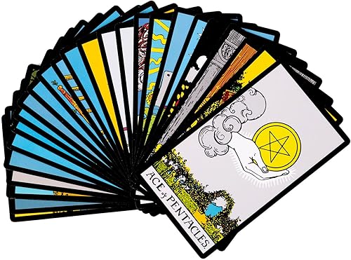 Miniatura 5 de Vitacera Baraja de cartas de tarot originales con guía y bolsa de tarot de lino - Arte clásico Smith, mazos de tarot estándar tradicionales, juego