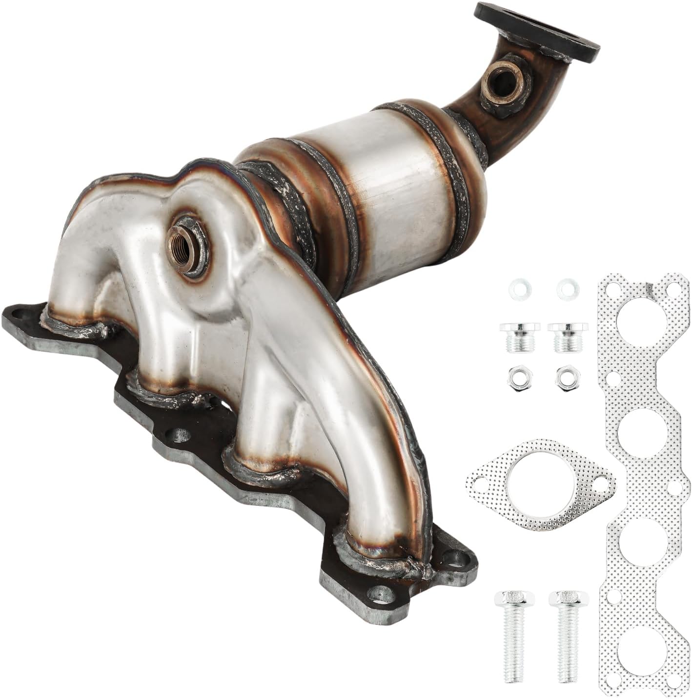 SIZZER Front Catalytic Converter w/Exhaust Manifold for Sorento LX EX 2011-2013 2.4L,Santa Fe GLS 2011-2012 2.4L,Santa Fe Limited 2010-2012 2.4L Catalytic Convertor OE# 16690,1Pcs(EPA Compliant)