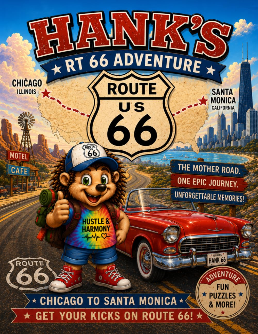 Hank’s Rt 66 Adventure: A Hustle & Harmony Coloring & Activity Book