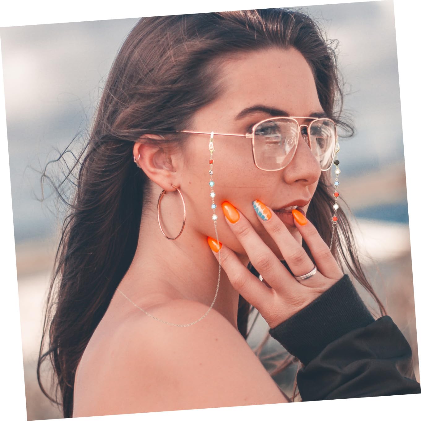 BESTYASH Cadena De Gafas Anteojos Para Mujer Gafas Ligeras Accesorios Estuche De Anteojos Gafas De Sol Ojo De Gato Para Mujer Caso Para Las Mujeres Ligero Lentes Moda Metal