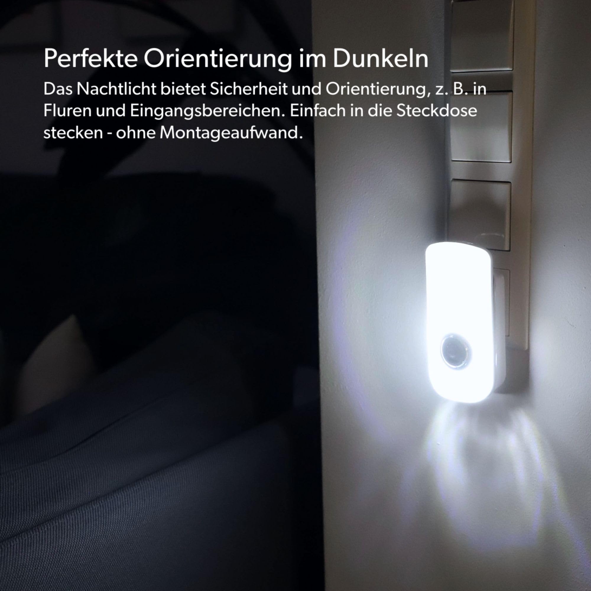 Enhon 2 Luci Notturne A LED Con Sensore Di Movimento – Staccabili, Con Spina EU, Batteria Ricaricabile E Torcia – 4 In 1 Per Emergenze E Blackout