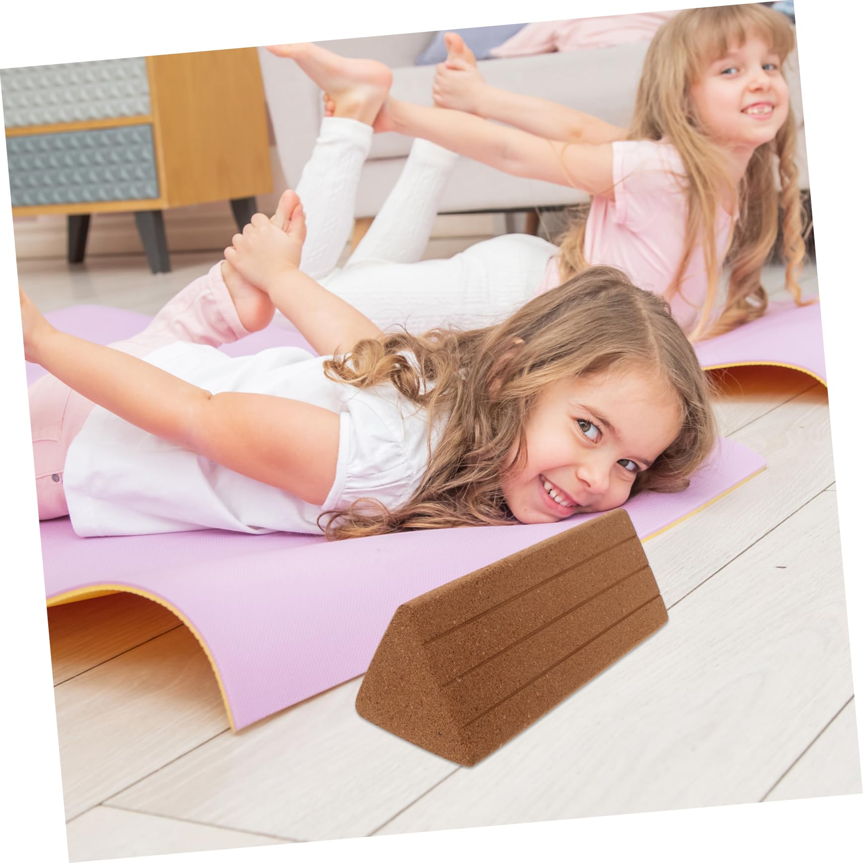 Bloque de Yoga Triangular de Corcho para Niños, Amarillo
