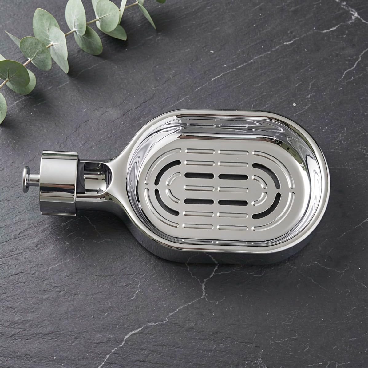 Bathroom Soap Dish for Shower Rod, ABS Hanging Holder, Silver image 5