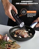 Vista 3 de AmuseWit Molinillo de pimienta eléctrico por gravedad o molinillo de sal [luz blanca] Molinillo de pimienta automático recargable por USB, rugosidad