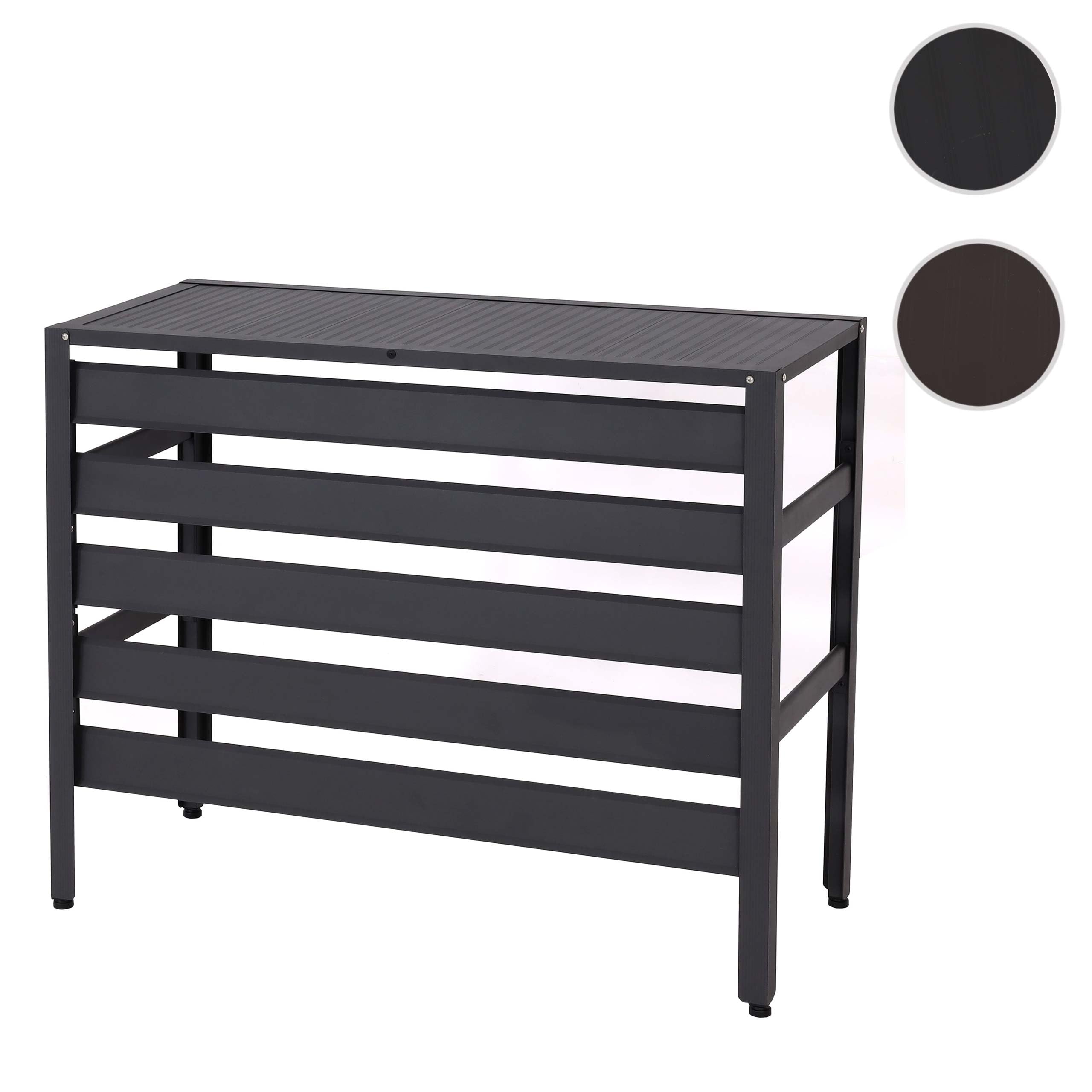 Mendler Alu Verkleidung für Klimaanlage/Wärmepumpe HWC-K59, Abdeckung Schutzgitter Pflanzenregal, Metall 73x90x38cm - grau