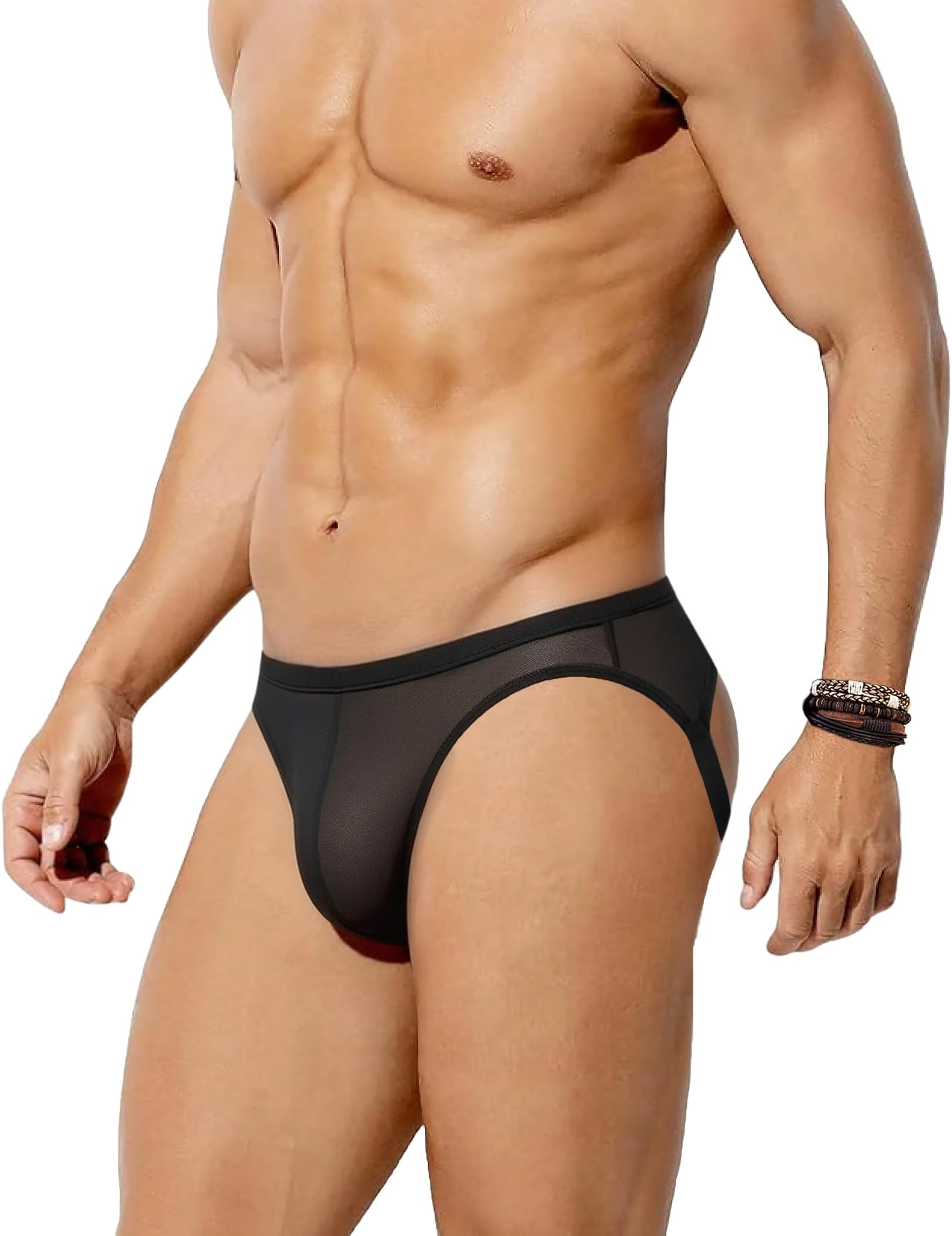 Jock Straps for Men Sexy Thong Underwear Mesh Male Lingerie Breathable Athletic Supporter