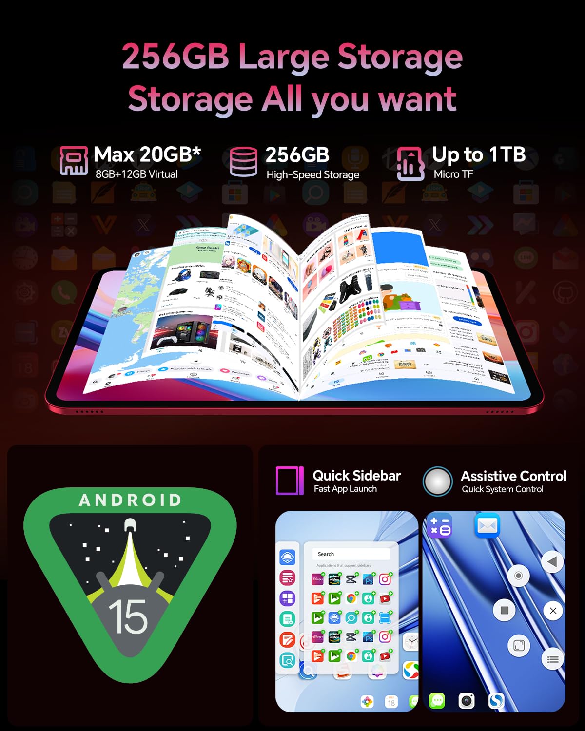 Amazon.com : TECLAST T65PLUS 13.4-Inch Android 15 Tablet 2025