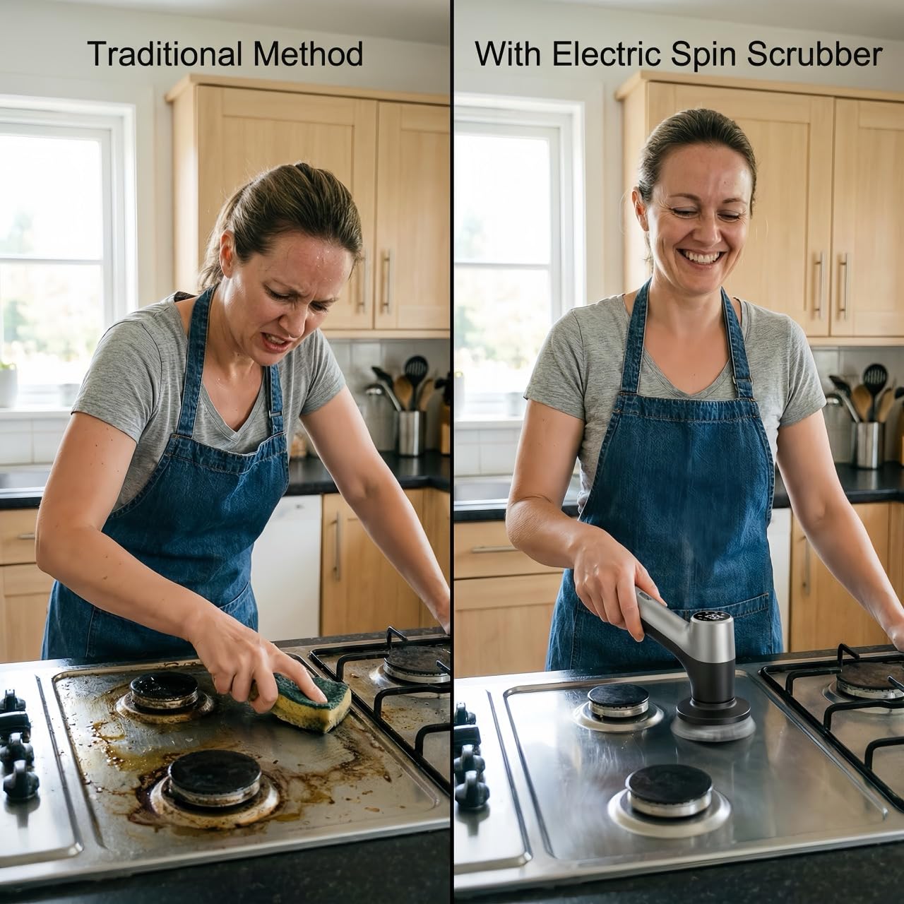 Scrubber elettrico da bagno, dispenser automatico di sapone senza fili e testina anti-rotante, impermeabile IPX7, 5 testine sostituibili, lunga durata della batteria per cucina/bagno/auto/pavimento