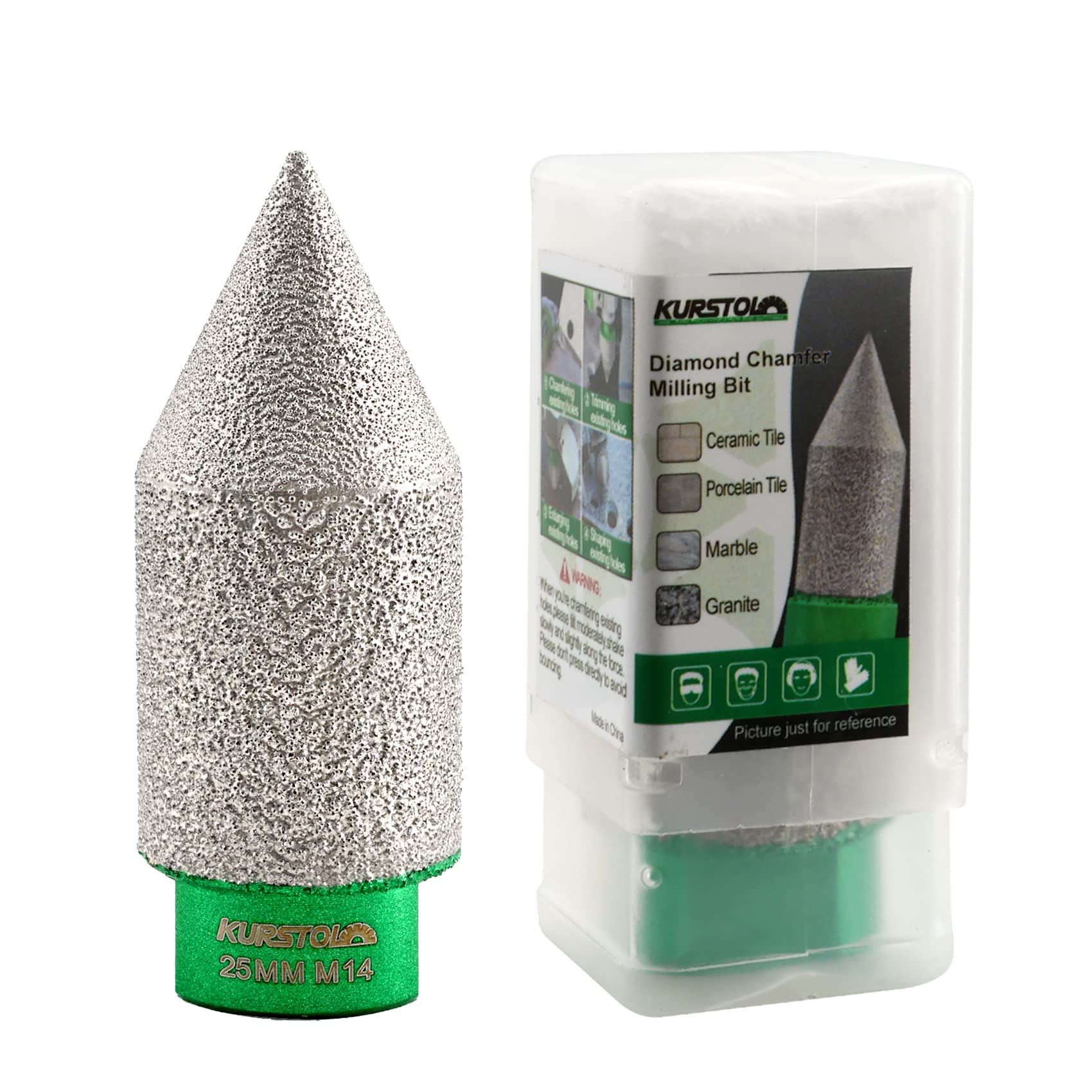 Punta per Trapano Diamantata 0-25mm Fresa M14 per Piastrelle Porcellana Ceramica Granito Marmo