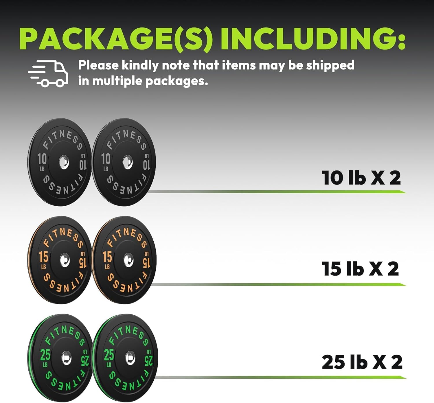 HANDBODE 2-Inch Weight Plates High Bounce, Olympic Bumper Plate Set 45/100/160/190/260/300lb, Colored Weight Plates Set for Home Gym, Barbell Weights Rubber Strength Training Plate for Weight Lifting