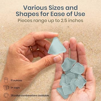 Sea Glass for Crafts 11oz Light Blue Sea Glass Decor, Tumbled Seaglass, Beachglass for Crafts, Seaglass for Beach Accents, Coastal DIY Supply, Nautical Vase Filler